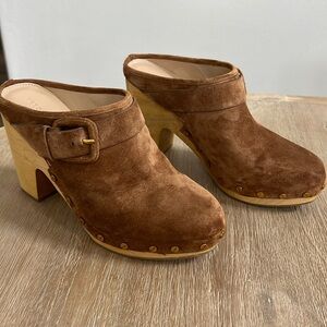 Veronica Beard Brown Suede Mules